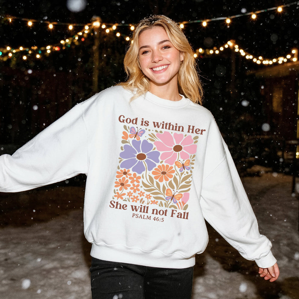 God Is Within Her She Will Not Fall Christian Unisex Sweatshirt