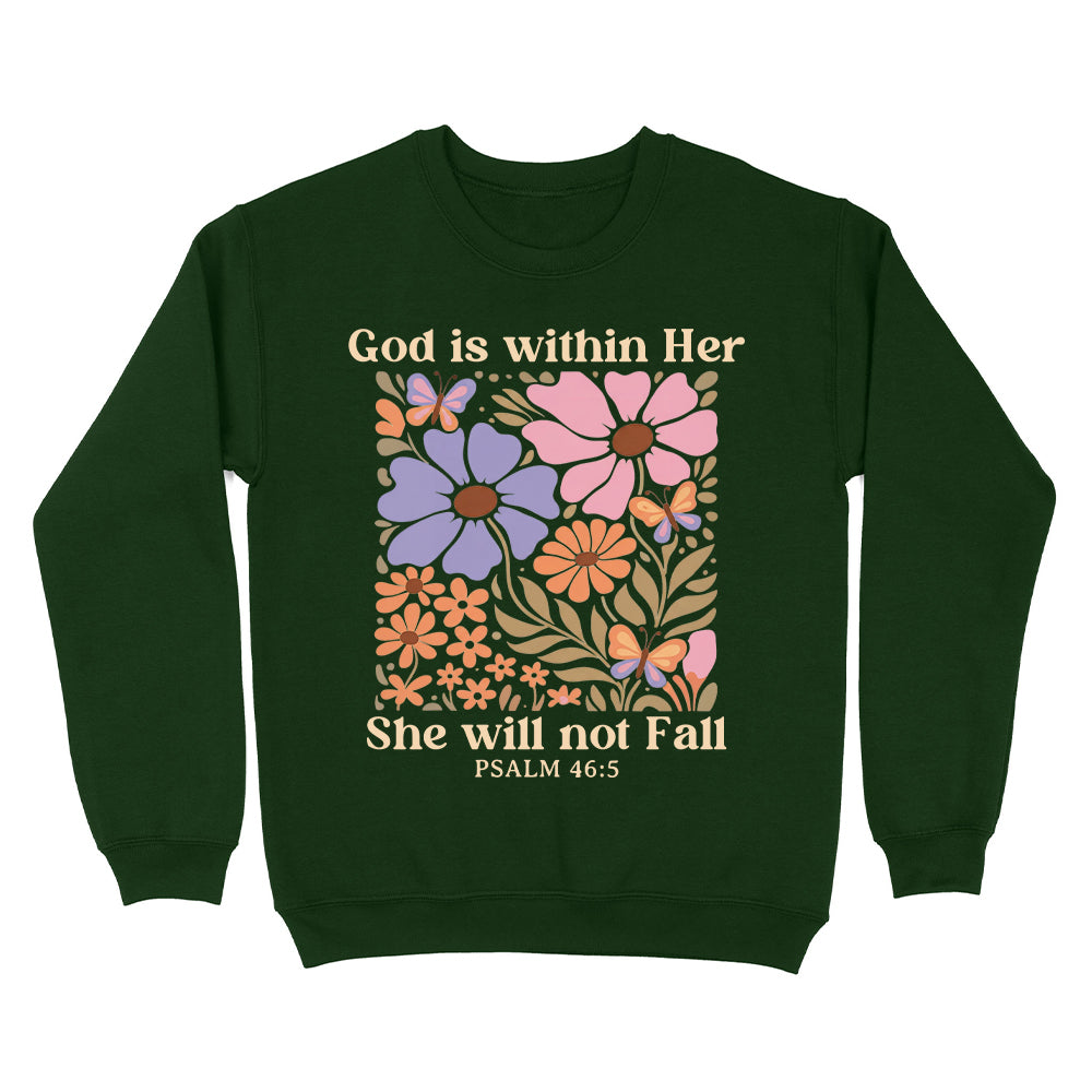 God Is Within Her She Will Not Fall Christian Unisex Sweatshirt