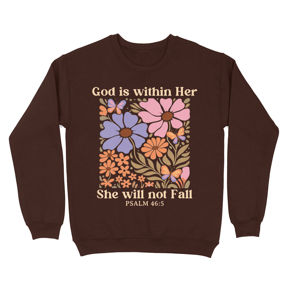 God Is Within Her She Will Not Fall Christian Unisex Sweatshirt