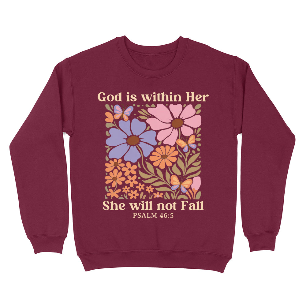 God Is Within Her She Will Not Fall Christian Unisex Sweatshirt