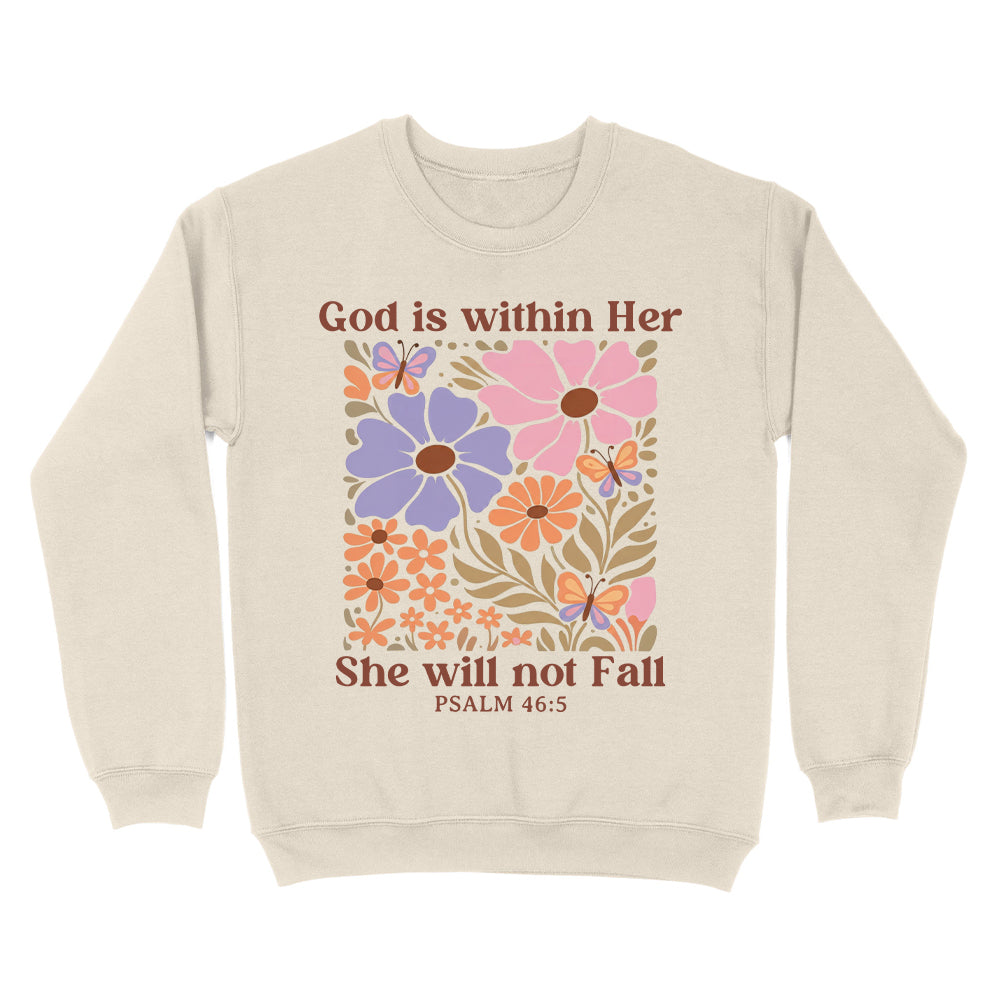 God Is Within Her She Will Not Fall Christian Unisex Sweatshirt
