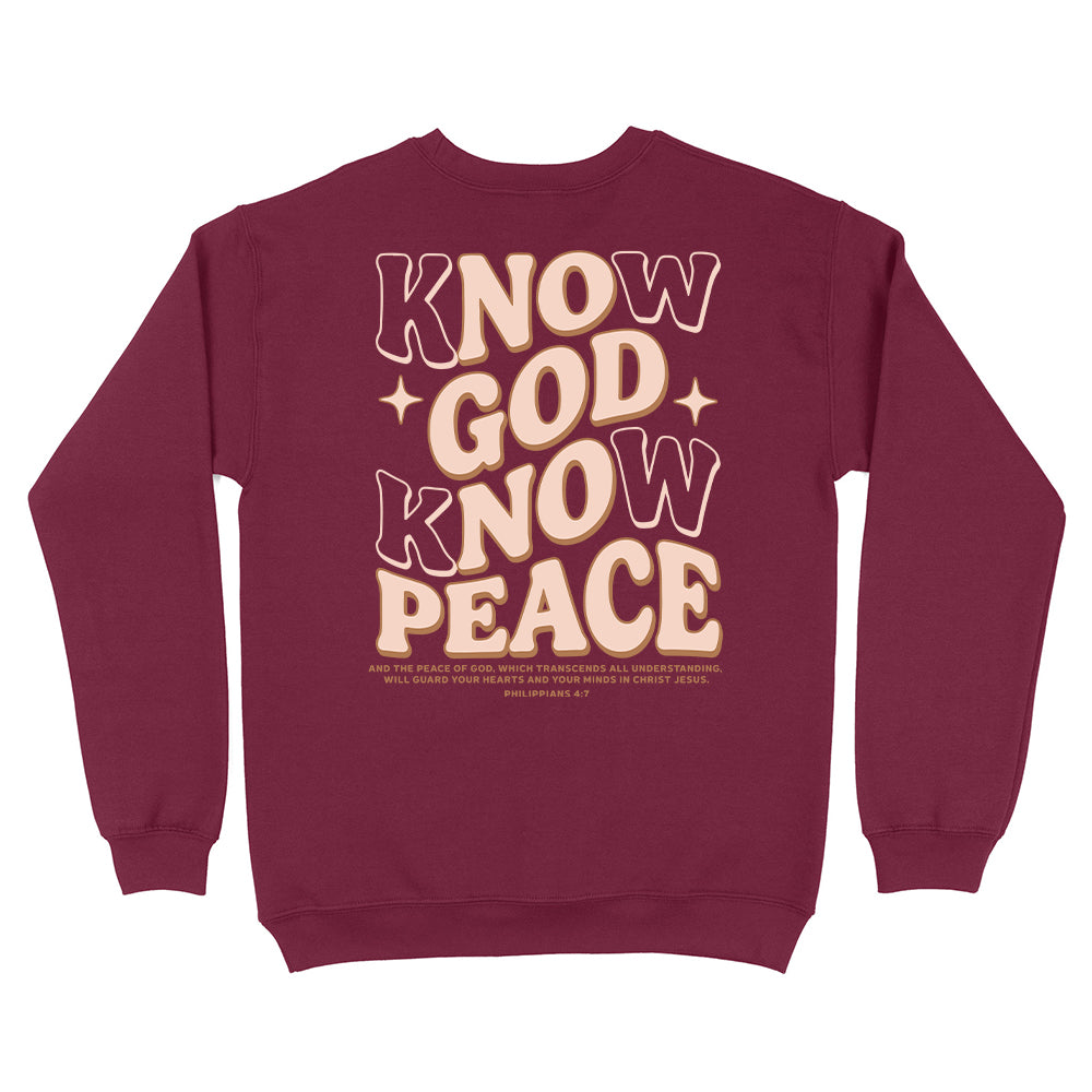 Know God Know Peace Christian Unisex Sweatshirt